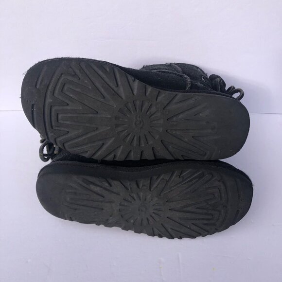 Ugg Australia Womens Classic‎ Double Bow Mini Boot Size 5 Black - Picture 7 of 11